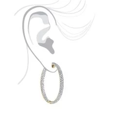 Large 5 Carat Diamond Hoop Earrings For Women 14K Yellow Gold Inside Out Style -Fashion Accessories Shop 5 carat diamond hoop earrings 14k gold inside out style p 48029 bodye