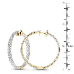 Large 5 Carat Diamond Hoop Earrings For Women 14K Yellow Gold Inside Out Style -Fashion Accessories Shop 5 carat diamond hoop earrings 14k gold inside out style p 48029 rulerye