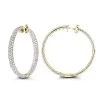 Large 5 Carat Diamond Hoop Earrings For Women 14K Yellow Gold Inside Out Style -Fashion Accessories Shop 5 carat diamond hoop earrings 14k gold inside out style p 48029 ye
