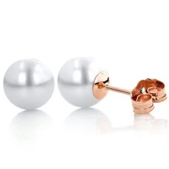 5.5-6mm 14K White Gold White Freshwater Pearl Stud Earrings -Fashion Accessories Shop 55 6mm 14k gold white freshwater pearl stud earrings p 5903 ro