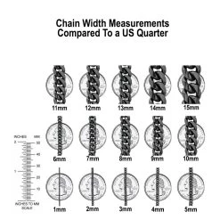 Men's 14K Yellow Gold Miami Cuban Link Curb Chain 8mm Wide 22in-40in Long -Fashion Accessories Shop Chains Sizing Comparison Coin 93