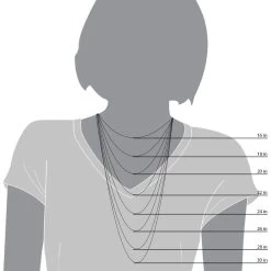 LUXURMAN Solid 14K White Gold Lumina Chain For Women 0.8mm Wide 11 LUXURMAN Solid 14K White Gold Lumina Chain For Women 0.8mm Wide -Fashion Accessories Shop Womens Chains Length Comparison Illustration