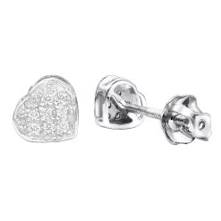 Affordable Real Diamond Heart Earrings Studs For Women & Girls 10K Yellow Gold -Fashion Accessories Shop affordable real diamond heart earrings studs for women girls solid 10k gold 501462 white