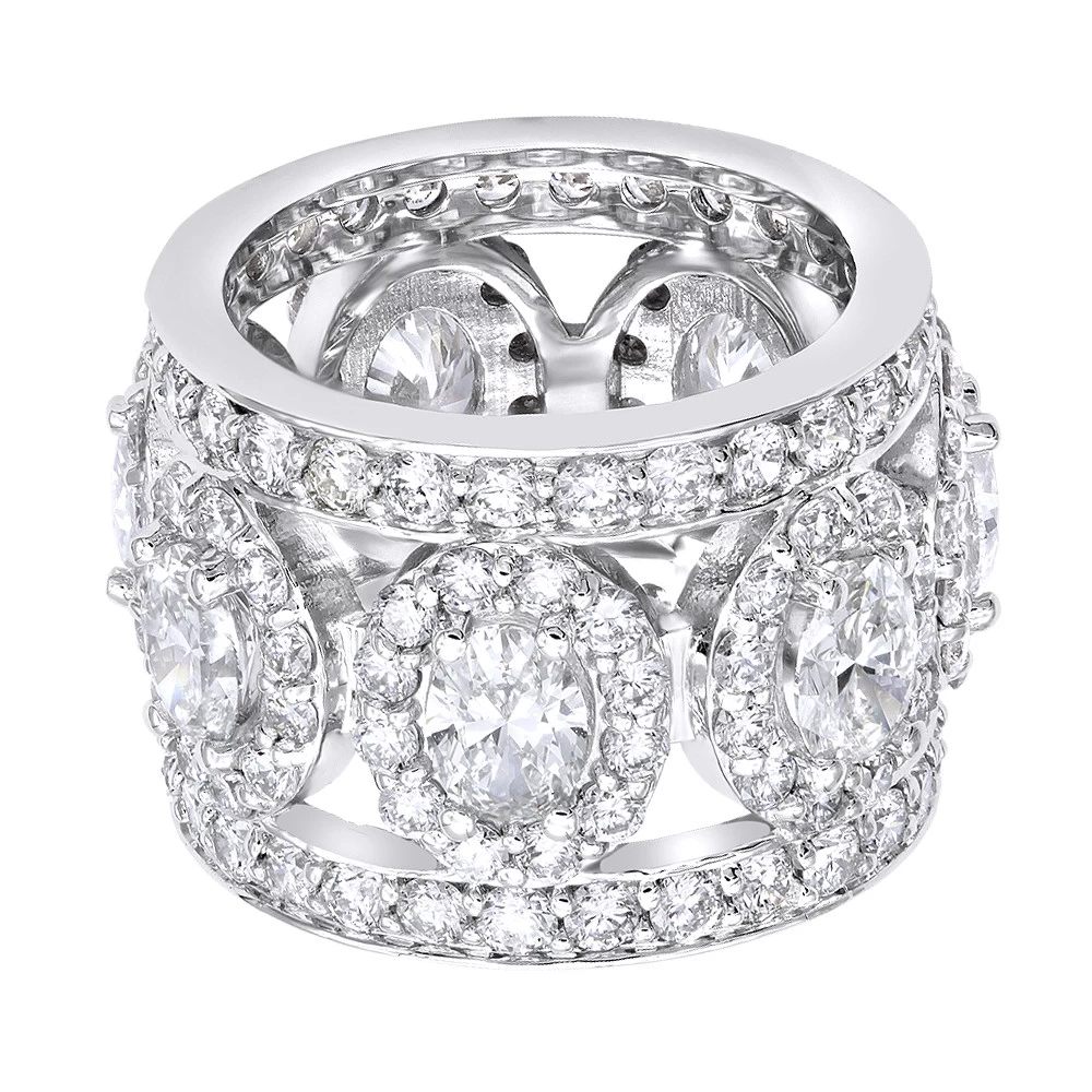 Unique 18K White Gold Designer Wide Diamond Eternity/Anniversary Band 9ct 6 Unique 18K White Gold Designer Wide Diamond Eternity/Anniversary Band 9ct - Image 4