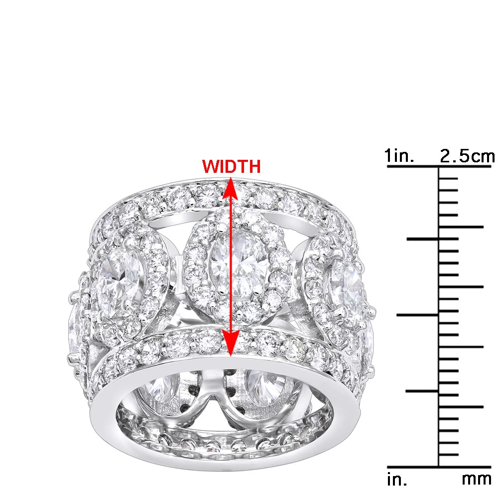 Unique 18K White Gold Designer Wide Diamond Eternity/Anniversary Band 9ct 8 Unique 18K White Gold Designer Wide Diamond Eternity/Anniversary Band 9ct - Image 6