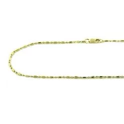 Bead Bar 14K Yellow Gold Link Chain 1.5mm White Yellow Gold, 16in - 24in