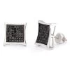 Black Diamond Earrings 0.50ct Sterling Silver