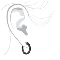 14K Black Plated Gold Black Diamond Hoop Earrings 1.93ct 12 14K Black Plated Gold Black Diamond Hoop Earrings 1.93ct -Fashion Accessories Shop black diamond jewelry 14k diamond hoop earrings 193ct p 35678 bodbl