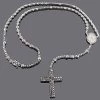 Solid 10K Black Plated Gold Black Diamond Rosary Necklace Chain With Cross 31.55ct