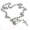 Black Silver Rosary Bead Necklace -Fashion Accessories Shop black silver rosary bead necklace p 45132