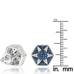 Blue Diamond Star Earrings 0.3ct Sterling Silver -Fashion Accessories Shop blue diamond star earrings 035ct sterling silver p 46644 ruler