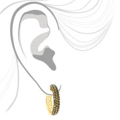 Champagne Diamond Hoop Earrings 3.11ct 14K Yellow Gold -Fashion Accessories Shop champagne diamond hoop earrings 311ct 14k 3