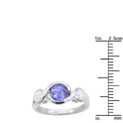Unique Round Cut Tanzanite And Diamond Engagement Ring 18K White Gold -Fashion Accessories Shop channel set round cut tanzanite and diamond engagement ring 18k gold rulerwh