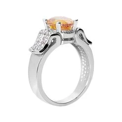14K White Gold Ladies Citrine & Diamond Ring 0.24ctd 2ctc 8 14K White Gold Ladies Citrine & Diamond Ring 0.24ctd 2ctc -Fashion Accessories Shop citrine rings 14k gold ladies diamond ring 024ctd 2ctc p 29381 back white