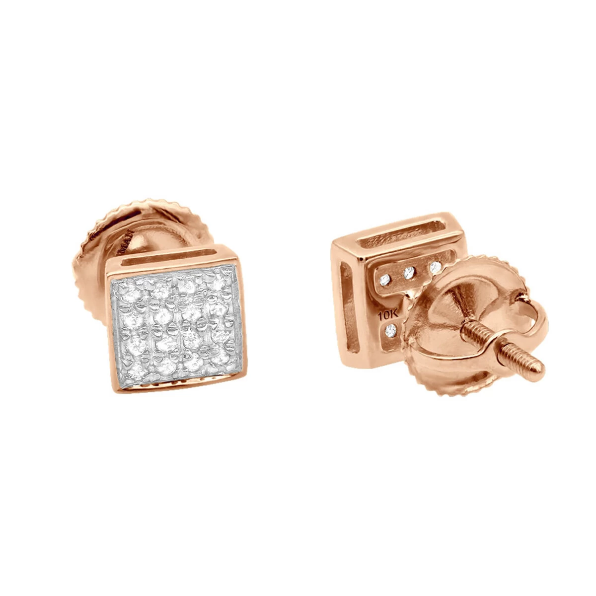 Classic Diamond Stud Earrings 0.11ct 10K White Gold 5 Classic Diamond Stud Earrings 0.11ct 10K White Gold - Image 3