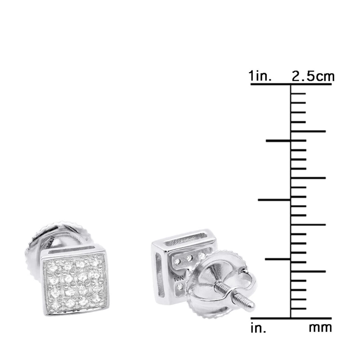 Classic Diamond Stud Earrings 0.11ct 10K White Gold 7 Classic Diamond Stud Earrings 0.11ct 10K White Gold - Image 5