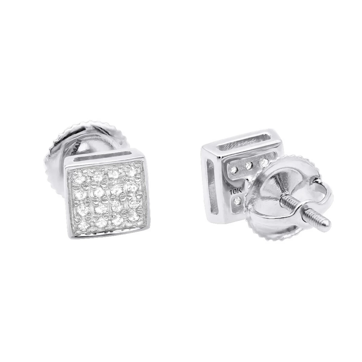Classic Diamond Stud Earrings 0.11ct 10K White Gold 3 Classic Diamond Stud Earrings 0.11ct 10K White Gold