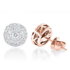 Cluster Diamond Earrings Studs G Color VS Clarity By Luxurman 1.5ct -Fashion Accessories Shop cluster diamond earrings studs g color vs clarity by luxurman 15ct ro