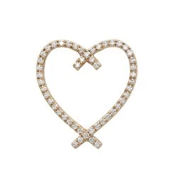 Designer 14 Karat 14K Rose Gold Diamond Heart Pendant 0.63ct