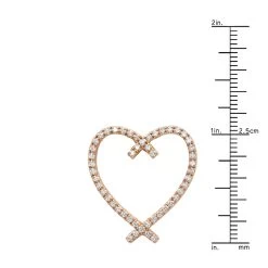 Designer 14 Karat 14K Rose Gold Diamond Heart Pendant 0.63ct -Fashion Accessories Shop designer 14 karat gold diamond heart pendant 063ct p 6243 rulerro