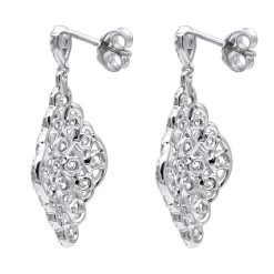 Designer 14K White Gold Diamond Drop Earrings For Women 2.5 Carat Vintage Style -Fashion Accessories Shop designer 14k gold diamond drop earrings for women 25 carat vintage style backwh