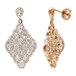 Designer 14K White Gold Diamond Drop Earrings For Women 2.5 Carat Vintage Style -Fashion Accessories Shop designer 14k gold diamond drop earrings for women 25 carat vintage style ro