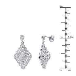 Designer 14K White Gold Diamond Drop Earrings For Women 2.5 Carat Vintage Style -Fashion Accessories Shop designer 14k gold diamond drop earrings for women 25 carat vintage style rulerwh