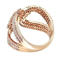 Designer 14K Rose Gold Ladies Diamond Cocktail Ring 1 Carat By Luxurman -Fashion Accessories Shop designer 14k gold ladies diamond cocktail ring 1 carat by luxurman backro