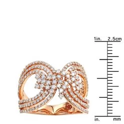 Designer 14K Rose Gold Ladies Diamond Cocktail Ring 1 Carat By Luxurman -Fashion Accessories Shop designer 14k gold ladies diamond cocktail ring 1 carat by luxurman rulerro