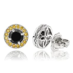 Designer 14K Yellow Gold Yellow Black Diamond Stud Earrings 1.92ct 9 Designer 14K Yellow Gold Yellow Black Diamond Stud Earrings 1.92ct -Fashion Accessories Shop designer 14k yellow black diamond stud earrings 192ct p 48235 wh