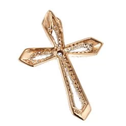 Small Designer Diamond Cross Pendant 0.25ct 10K Yellow Gold -Fashion Accessories Shop designer diamond cross pendant 028ct 10k gold backro