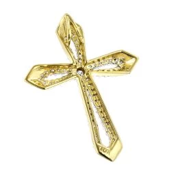 Small Designer Diamond Cross Pendant 0.25ct 10K Yellow Gold -Fashion Accessories Shop designer diamond cross pendant 028ct 10k gold backye