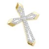 Small Designer Diamond Cross Pendant 0.25ct 10K Yellow Gold