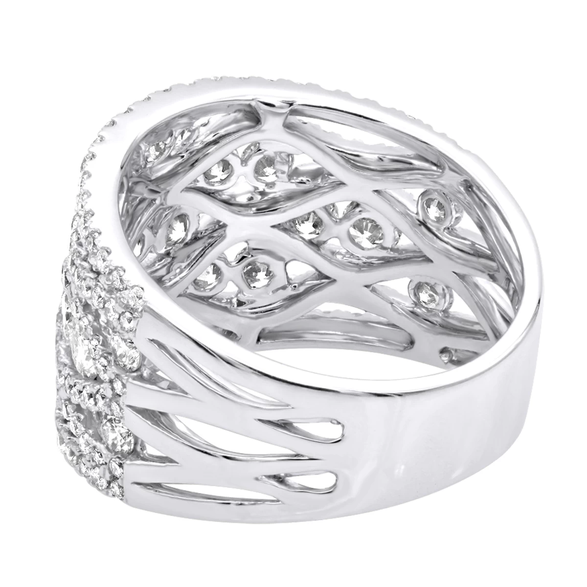 Designer Diamond Right Hand Ring For Women By Luxurman 14K White Gold Band 2.35ct 6 Designer Diamond Right Hand Ring For Women By Luxurman 14K White Gold Band 2.35ct - Image 4