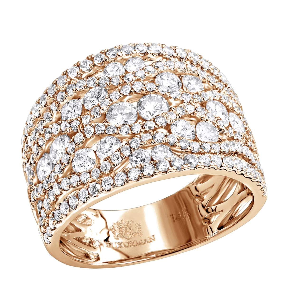 Designer Diamond Right Hand Ring For Women By Luxurman 14K White Gold Band 2.35ct 5 Designer Diamond Right Hand Ring For Women By Luxurman 14K White Gold Band 2.35ct - Image 3