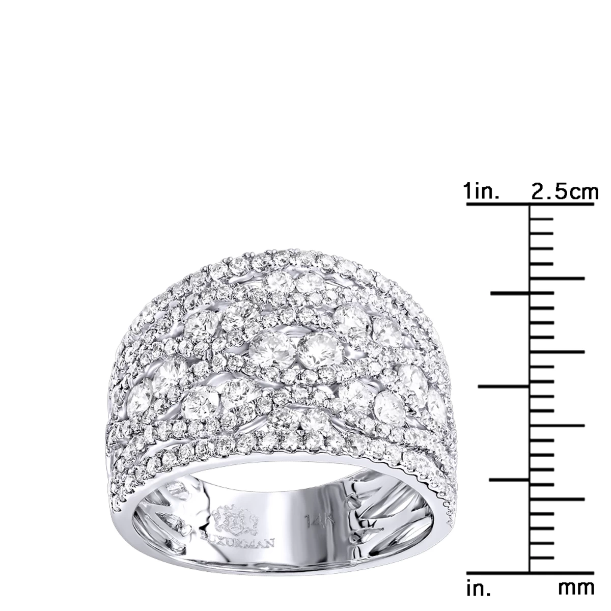 Designer Diamond Right Hand Ring For Women By Luxurman 14K White Gold Band 2.35ct 8 Designer Diamond Right Hand Ring For Women By Luxurman 14K White Gold Band 2.35ct - Image 6