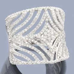 Designer 14K White Gold Cut-Out Diamond Ring 1.40