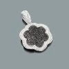 Designer Flower Pendant With Black And White Diamonds 0.70ct 14K White Gold -Fashion Accessories Shop designer flower pendant with black and white diamonds 070ct 14k 1