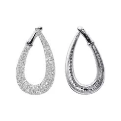 Designer Pave Diamond Teardrop Hoop Earrings For Women 14K Yellow Gold 1.8ct -Fashion Accessories Shop designer pave diamond teardrop hoop earrings for women in 14k gold 05ct 803216 wh