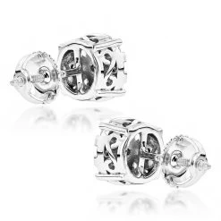 Large Designer Diamond Stud Earrings 1.75ct 14K White Gold -Fashion Accessories Shop designer studs large diamond earrings 175ct 14k gold backwh