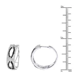 Designer White Black Diamond Hoop Earrings 0.9 Ct 14K White Gold -Fashion Accessories Shop designer white black diamond hoop earrings 095ct 14k p 48283 rulerwh