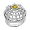 Diamond And Yellow Sapphire Cocktail Ring 14K White Gold 0.76ctd 1.00cts -Fashion Accessories Shop diamond and yellow sapphire cocktail ring 14k 076ctd 100cts p 29225 white