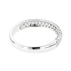 Thin 1 Carat Pave Diamond Bands 14K White Gold 3 Row Round Wedding Ring For Women -Fashion Accessories Shop diamond bands 14k gold 3 row round diamond band 1ct p 6982 backwh