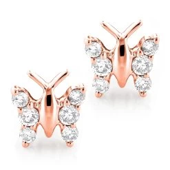 Ladies Diamond Butterfly Earrings Studs 1/2ct 14K White Gold -Fashion Accessories Shop diamond butterfly earrings 048ct 14k p 44628 ro