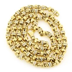 Men's Solid 14K Yellow Gold Diamond Chain Necklace 4.15ct 11 Men's Solid 14K Yellow Gold Diamond Chain Necklace 4.15ct -Fashion Accessories Shop diamond chains 14k gold diamond necklace 415ct p 22580 backye