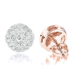 Diamond Cluster Earrings Studs 14K White Gold 1.75ct -Fashion Accessories Shop diamond cluster earrings studs 14k gold 175ct ro