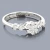 Diamond Cluster Engagement Ring 0.46ct 14K White Gold