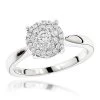 Diamond Cluster Engagement Ring 0.55ct 14K White Gold