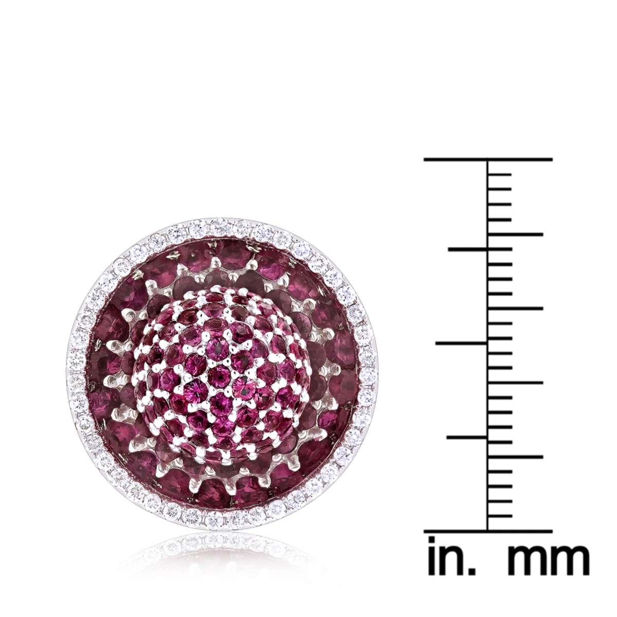 14K White Gold Diamond & Pink Sapphire Cocktail Ring For Women 3.25 8 14K White Gold Diamond & Pink Sapphire Cocktail Ring For Women 3.25 - Image 6