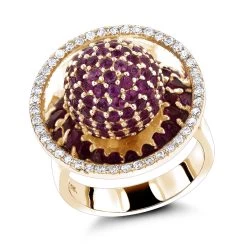 14K White Gold Diamond & Pink Sapphire Cocktail Ring For Women 3.25 9 14K White Gold Diamond & Pink Sapphire Cocktail Ring For Women 3.25 -Fashion Accessories Shop diamond fashion rings pink sapphire cocktail ring 325 p 6814 ye